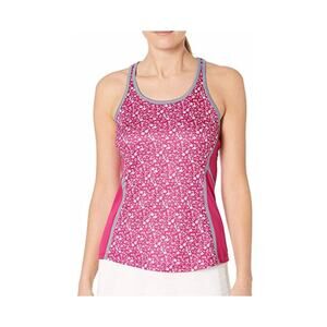 Grand Slam Women’s Pink Floral Printed Tennis Tank Top Black XXL NWT